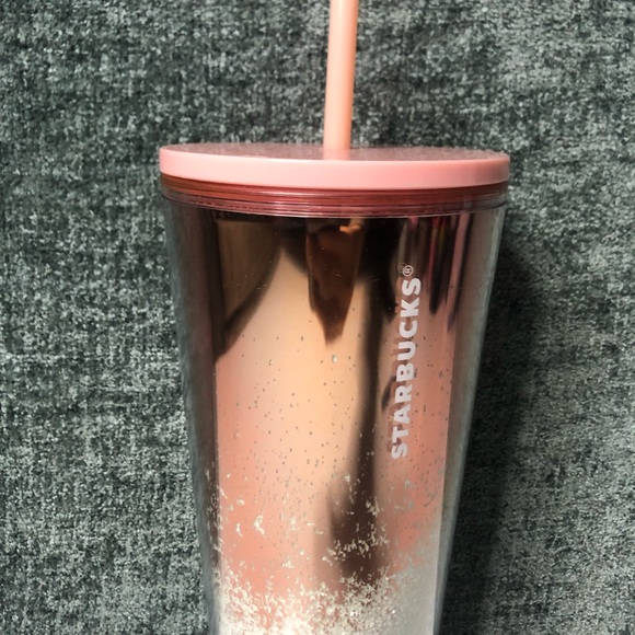 Starbucks Rose Gold White Snow Glitter Tumbler - Picture 3 of 4